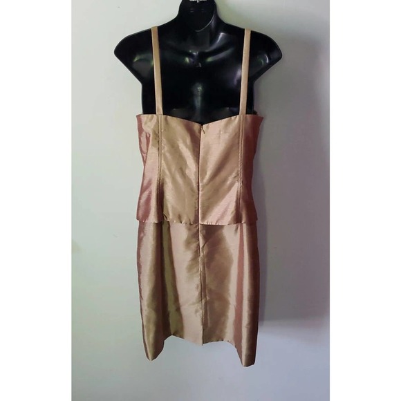 KM Collections by Milla Bell Formal 2 Pc Dress Set Gold Brocade Knee Length Sz 6 - Picture 9 of 14